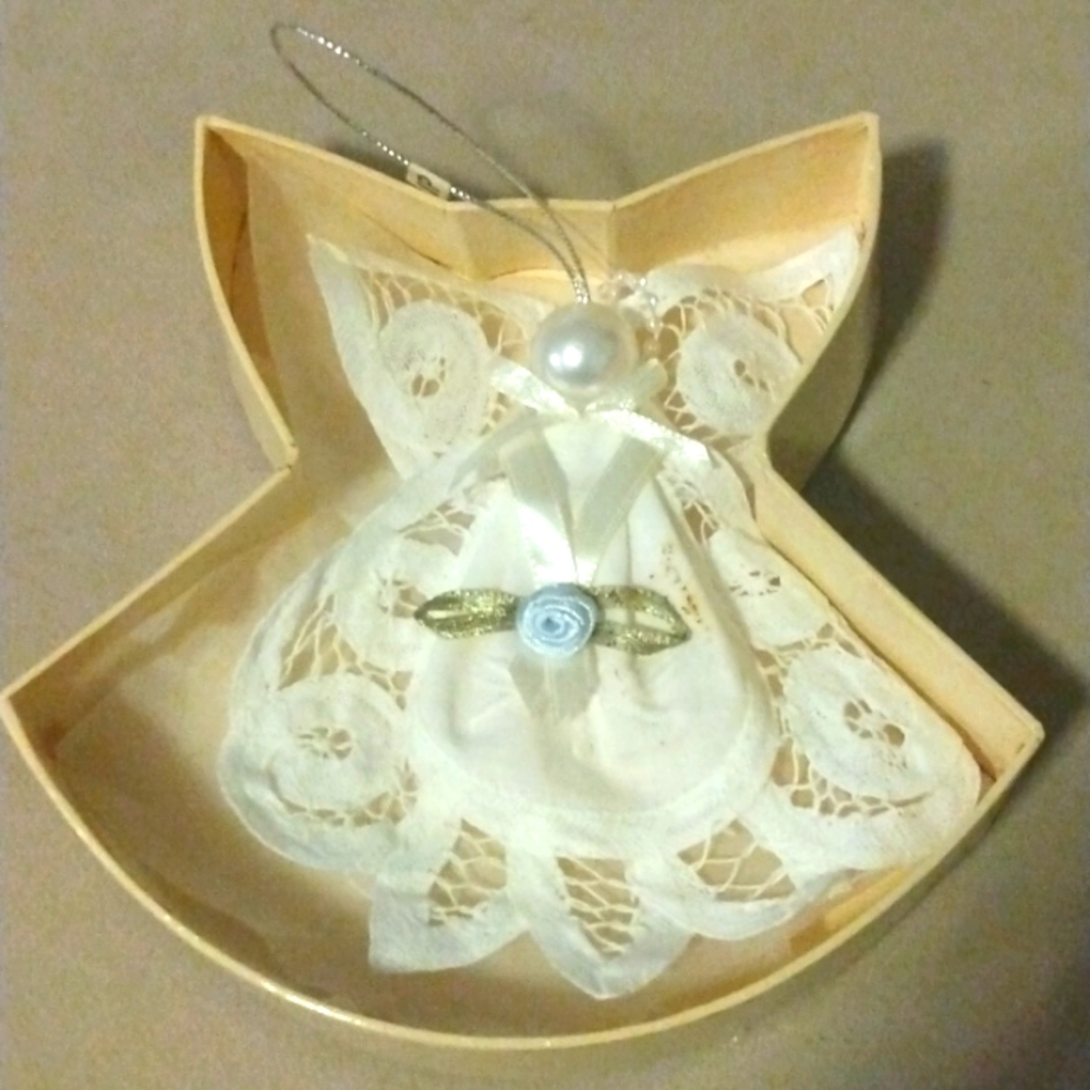 Vintage Avon Crochet Angel Ornament in original box